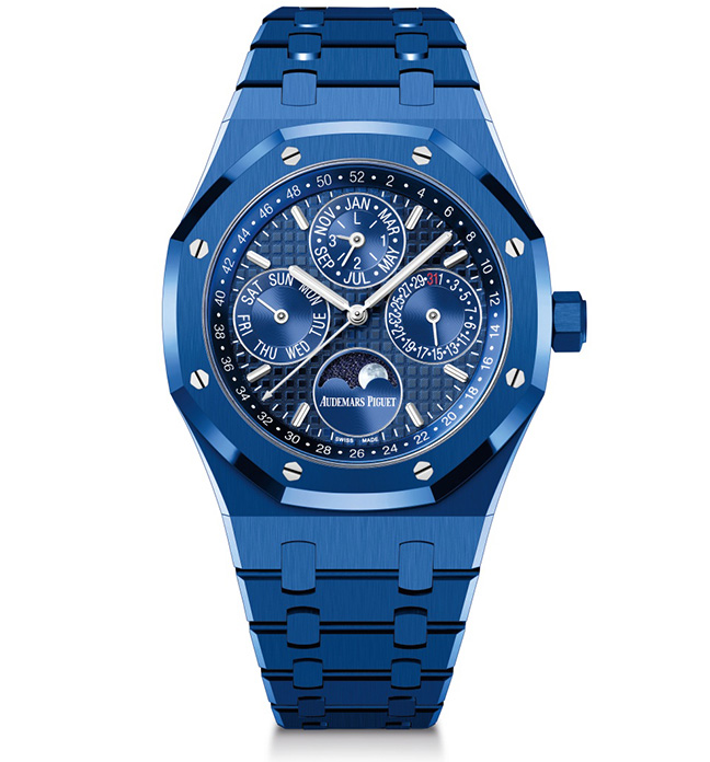 Royal Oak Quantième Perpétuel céramique bleue