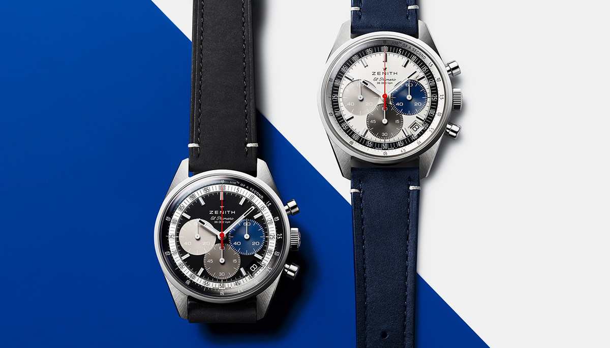 Nouvelle Zenith Chronomaster Original avec cadran tricolore sur fond noir