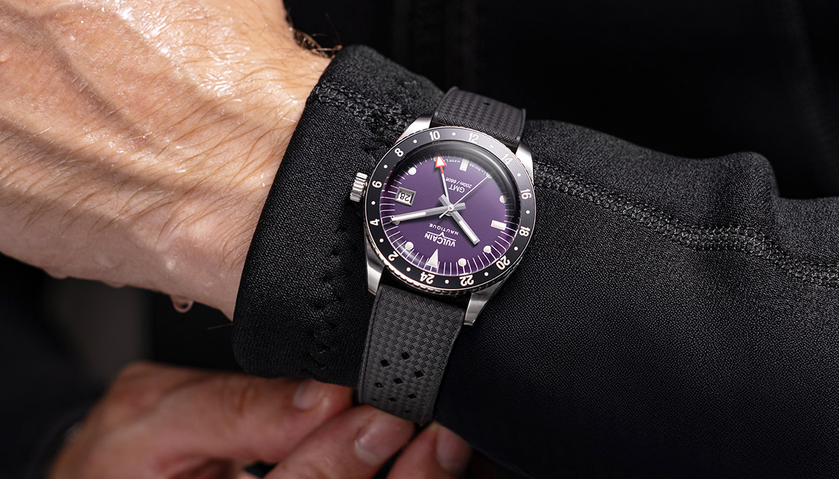 Un nouveau cadran violet pour la Vulcain Skindiver Nautique GMT